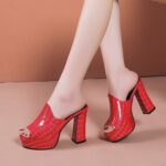 Casual Women’s Shoes, breathable sandals, chunky heels, Box Heel-RV1349