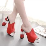 Women’s new slippers summer sandals, casual slippers, breathable chunky heels, Box Heel-RV1342