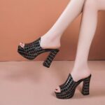 Casual Women’s Shoes, breathable sandals, chunky heels, Box Heel-RV1349 - Image 3