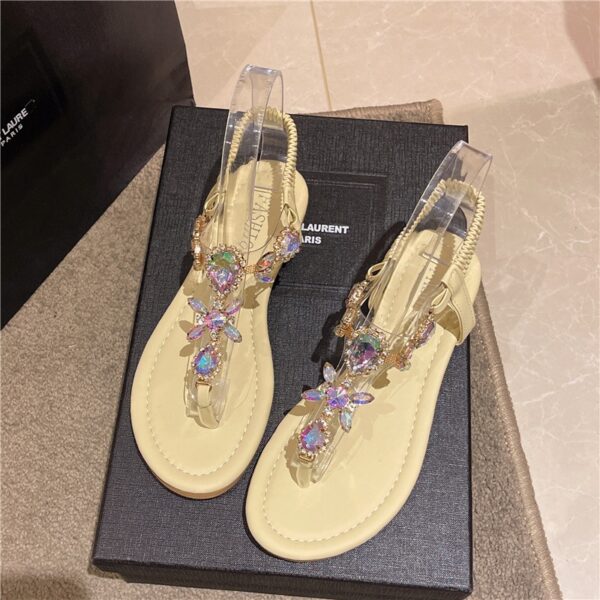 Women’s Summer Flat Sandals — Versatile Glass Roman Style Flip-Flops. Sandal & Slipper-RV184