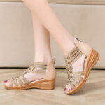 Women’s Fashion Wedge Sandals for Middle-Aged Women, Balanced Heel-RV343 - Image 2