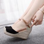 Hemp Rope Straw Mat Woven High Heeled Sandals For Women, Balanced Heel-RV392\
