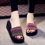 Women’s trendy summer wedge fashionable women’s sandals. Balanced Heel-RV650 - Image 4