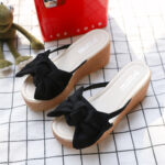Korean Style Sweet Big Flower Wedge Heel For Women, Balanced Heel-RV369 - Image 4