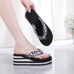 Women’s summer wedge flip-flops — high-soled, stylish. Sandal & Slipper-DS03