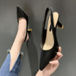 Pointed Toe Chunky Heel High Heels Women’s Shoes, Box Heel-RV1286