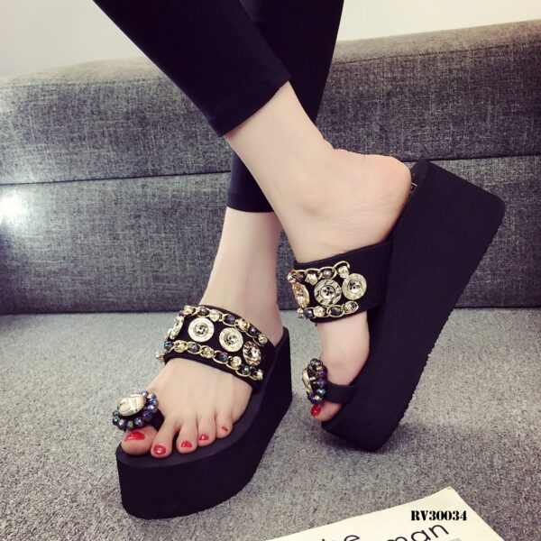 Slippers Women’s Summer Outfit Fashionable All-Match Thick Sandals, Balanced Heel-RV30034