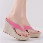 Platform Wedge Heel Flip-Flops Toe Shoe For Women, Balanced Heel-RV447 - Image 4
