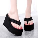 Women’s Summer Platform Flip-Flops, Thick Sole, Stylish Women’s Outdoor Sandals, Balance Heel-DS11