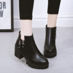 Mid-heel Boots, preppy style, Versatile Women’s Shoes, Boot Shoes-RV2220 - Image 3