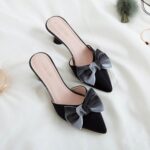 Women’s Versatile Pointed Toe Mid-Heel Outdoor Half-Slippers, Pencil Heel-RV1259 - Image 4