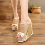 Fish Mouth Sandals and Slippers Super High Heel Women’s Shoes, Balance Heel-RV322 - Image 3