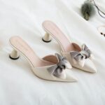 Women’s Versatile Pointed Toe Mid-Heel Outdoor Half-Slippers, Pencil Heel-RV1259 - Image 3