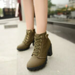Cross-Strap Short Boots, Chunky Heel Martin Boots For Women, Boot Shoes-RV2181