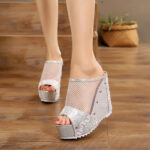 Fish Mouth Sandals and Slippers Super High Heel Women’s Shoes, Balance Heel-RV322 - Image 4
