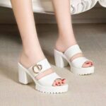 One-piece Heel, Summer slippers, Casual Women’s Slippers, Box heel-RV1297 - Image 2