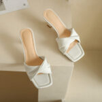 Women’s square Toe chunky heel Mid heels outdoor sandals, Pencil Heel-RV1275 - Image 2