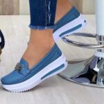 Women’s summer flat casual loafers, shallow mouth, thick sole. Loafer-RV2460 - Image 4