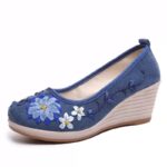 Chinese style linen High-heeled Embroidered Shoes For Women, Style Shoes-RV2067 - Image 2