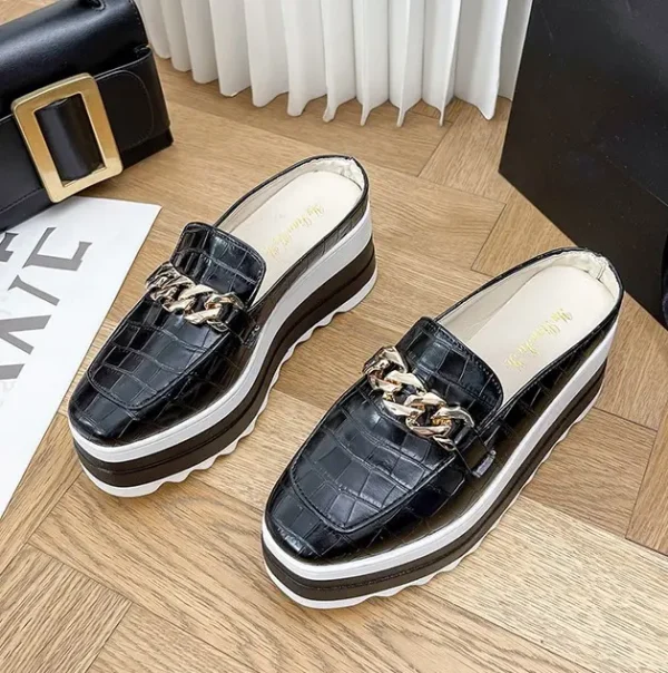 Women’s platform wedge closed-toe heels — versatile casual sandals. Loafer-RV457