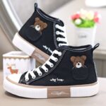Pocket Bear High-Top Shoes, Women’s Canvas Shoes, Sneaker-RV2496