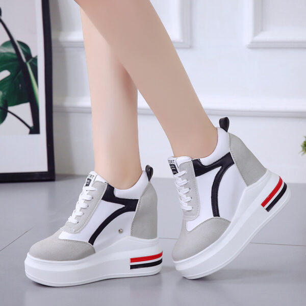 Korean Style Canvas Shoes Women’s Platform Shoes with Hidden Heel, Kades-WR16