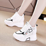 Women’s shoes with thick sole, thick, breathable, versatile white sneakers, Kades-WR10