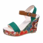 Women’s High-heeled Wedge Sandals With One-strap, Balanced Heel-RV605 - Image 2
