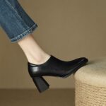 New Square-Toe Thick-Heeled Ankle Boots For Women, Style Shoes-RV2518 - Image 3