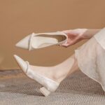 Low-Heeled Pointed Toe Bridesmaid & Elegant Wedding Shoes For Women, Style Shoes-RV2537 - Image 2