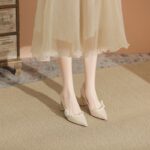 Thick Heels, Light Satin Main Wedding Shoes For Women, Style Shoes-RV2538