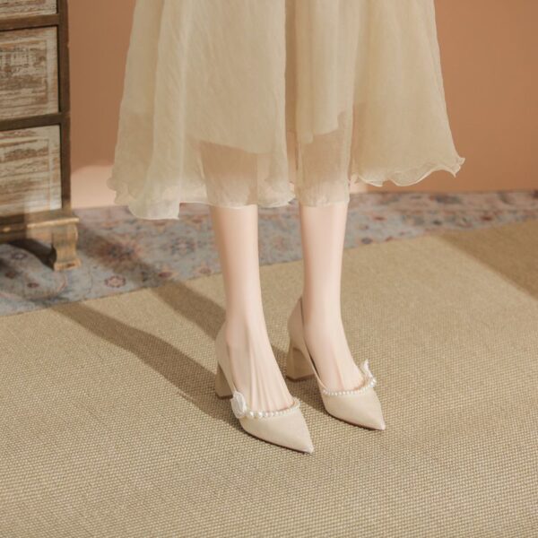 Thick Heels, Light Satin Main Wedding Shoes For Women, Style Shoes-RV2538