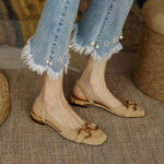 Horse Buckle Retro Toe Sandals Women’s, Box Heel-RV1459 - Image 2