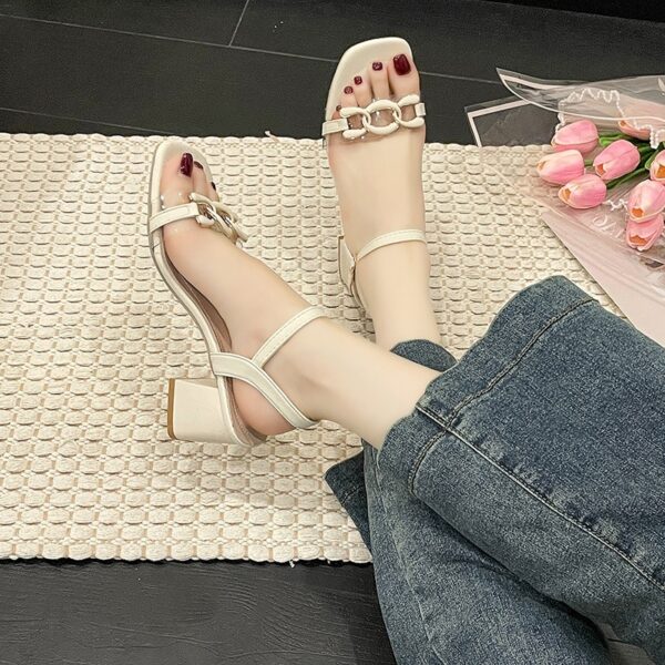Women’s high-heeled sandals, chunky heel, versatile Shoes, Box Heel-RV1446