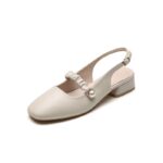 Fairy Style Retro Thick Middle Heeled Shoes For Women, Box Heel-RV1437 - Image 3