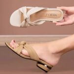 Korean Style Low Heel Fashionable Sandals and Slippers Women’s, Box Heel-RV1453