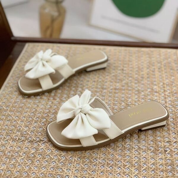Bow Wedge Heel Soft Bottom Slippers for Women, Sandal & Slipper-RV30057