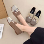 Women’s summer cat-themed casual flat loafers, Canvas & Loafer-DS114 - Image 4