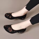 Women’s Low Heel Chunky Heel Rubber Sole Mother’s Shoes, Style Shoes-RV2542 - Image 2