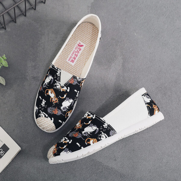 Women’s New Cloth Shoes, Old Beijing Style, Low-top, Non-slip, Soft-soled Casual Canvas Shoes, Canvas & Loafer-DS112
