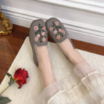 Women’s summer cat-themed casual flat loafers, Canvas & Loafer-DS114 - Image 6