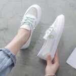 Women’s white sneakers, Breathable mesh shoes, Canvas & Loafer-DS113