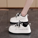 Women Double Lace-up, Niche White Sneaker & Kades – WR147 - Image 2