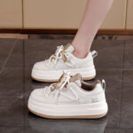 Women Double Lace-up, Niche White Sneaker & Kades – WR147