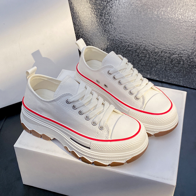 White Women’s classic canvas shoes, New spring/summer arrivals, Sneaker & Kades - WR189 - Image 1