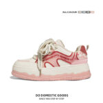 Women’s white sneakers, trendy thick-soled, retro, versatile, Korean style Sneaker & Kades – WR145 - Image 8