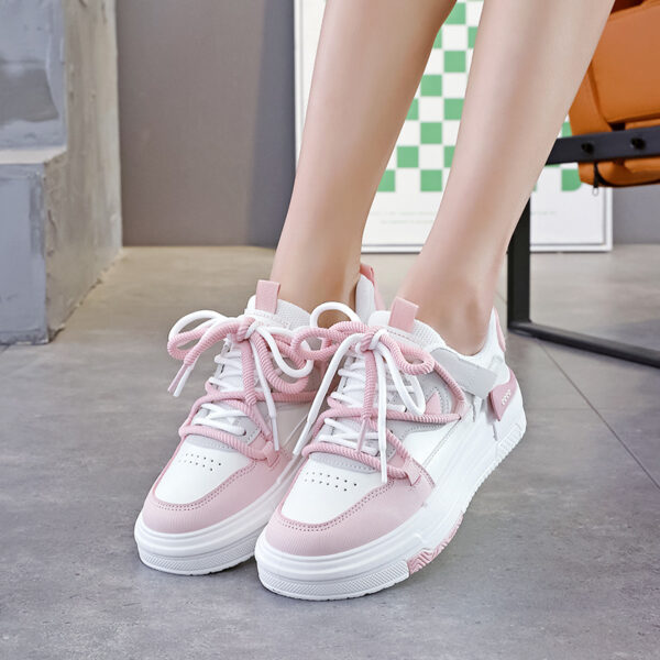 Women’s Fashionable Thick-Soled White Sneakers & Kades – WR154