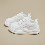 Korean Style Breathable White Sneakers for Women, Sneaker & Kades – WR159 - Image 2