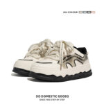 Women’s white sneakers, trendy thick-soled, retro, versatile, Korean style Sneaker & Kades – WR145 - Image 3