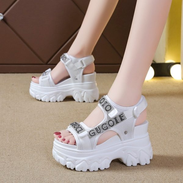 Korean Style Platform Casual Sports Velcro Sandals For Women, Balance Heel-RV646